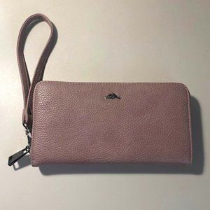 NEW Roots Women's Mauve Zip Around Wristlet Wallet
